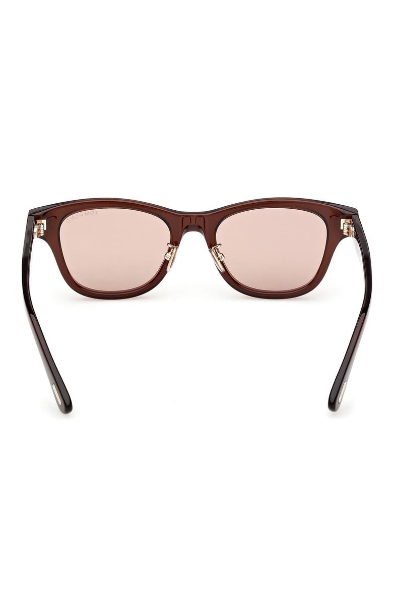 52mm Square Sunglasses, Alternate, color, SHINY DARK BROWN / BROWN