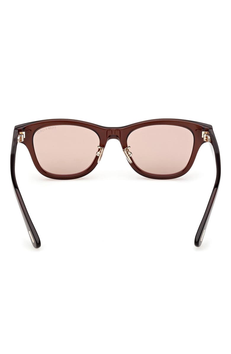 TOM FORD 52mm Square Sunglasses, Alternate, color, Shiny Dark Brown / Brown