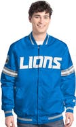 STARTER Men's Starter  Blue Detroit Lions Scout Full-Snap Varsity Jacket