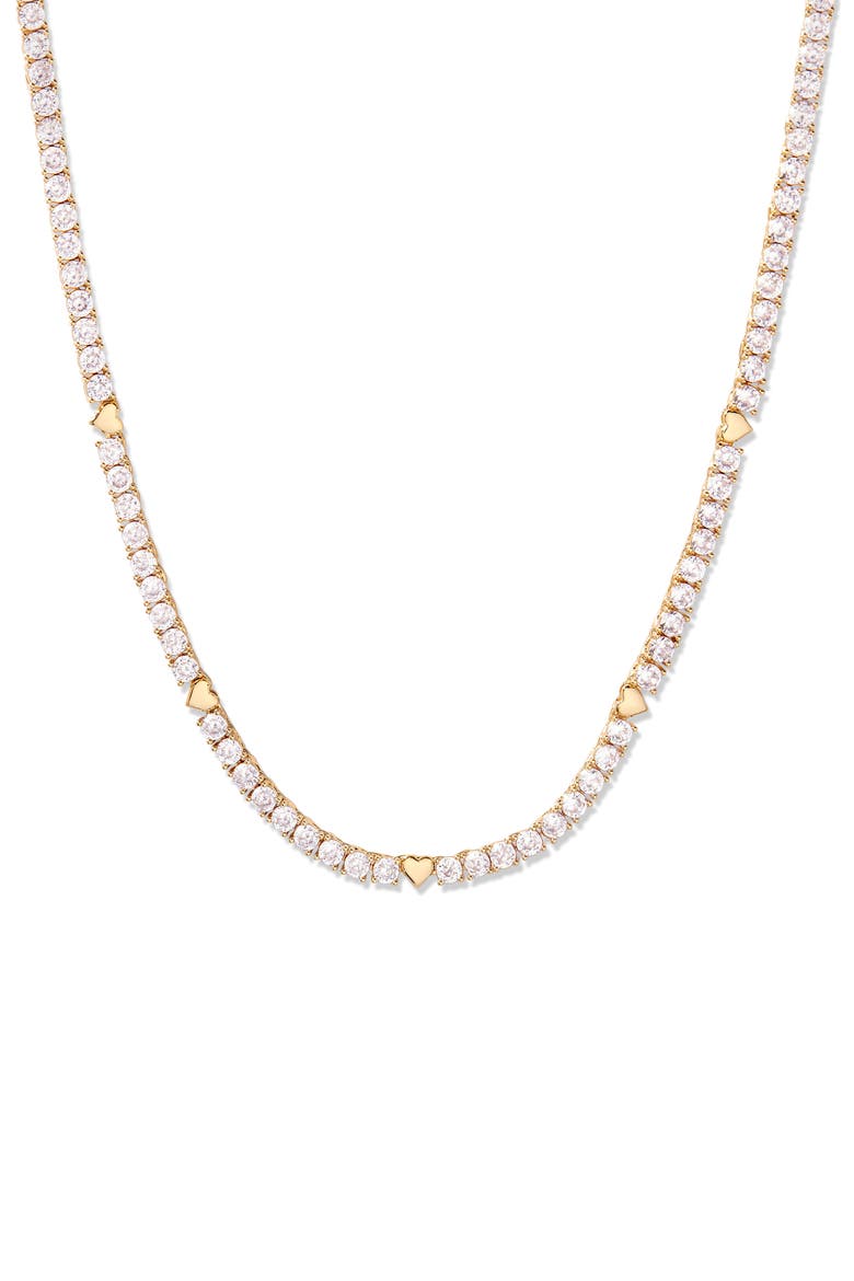 Coco Heart Tennis Necklace, Main, color, GOLD