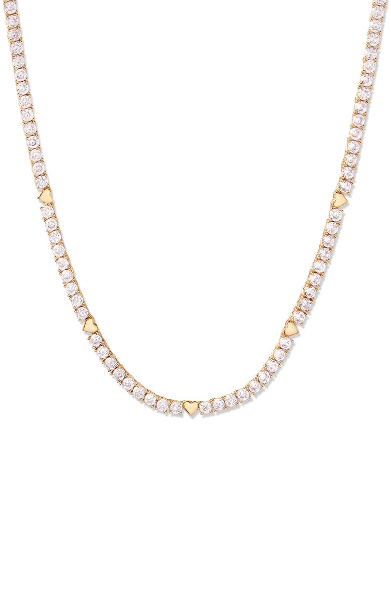 Brook and York Coco Heart Tennis Necklace, Main, color, Gold