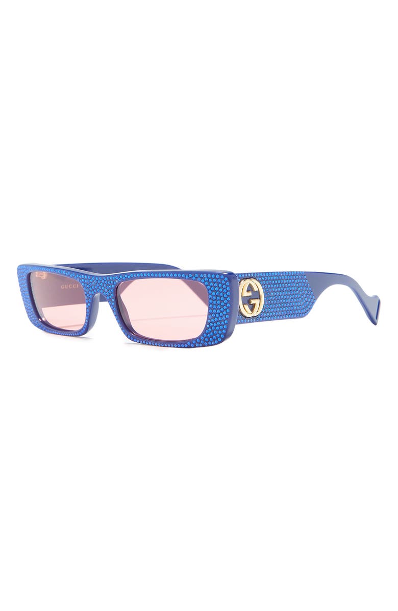 Gucci 57mm Rectangle Sunglasses, Alternate, color,