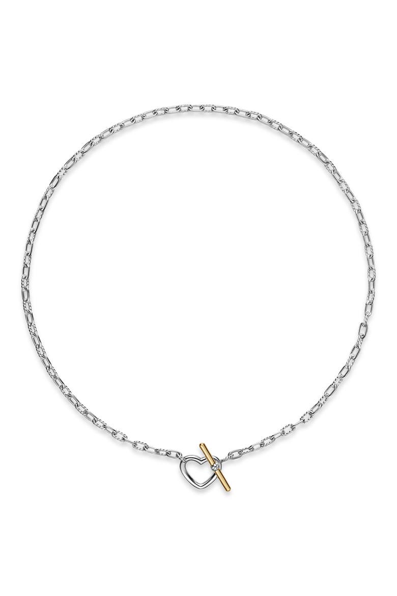 Madison® Heart Toggle Chain Necklace in Sterling Silver, 3mm, Alternate, color, SILVER