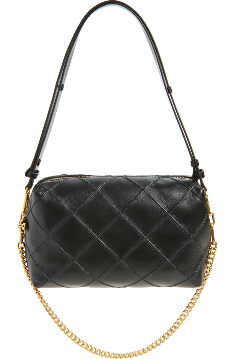 Tory Burch Large Fleming Leather Crossbody, Main, color, Black