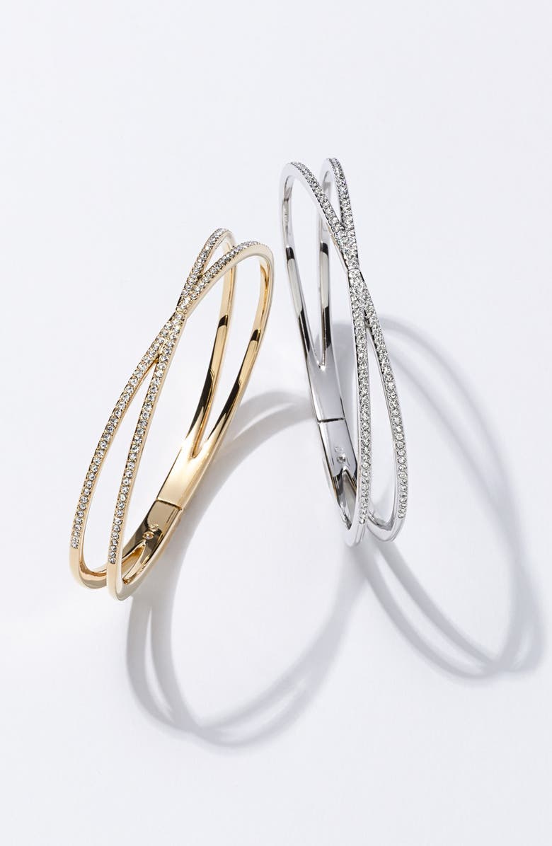 Nadri Pavé Hinged Crossover Bracelet, Alternate, color,