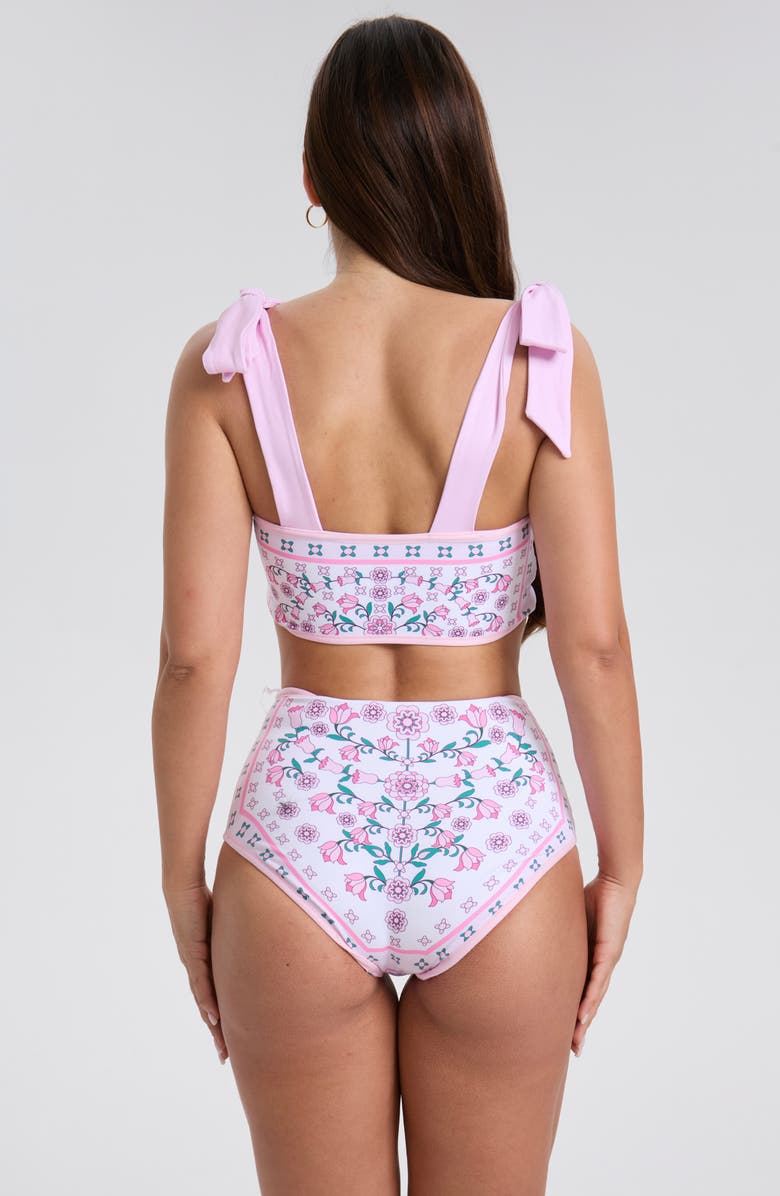 Jessie Zhao New York Pink Blossom Reversible Two-Piece Swimsuit, Alternate, color, Pink