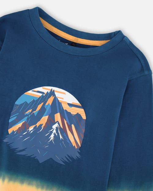 Deux Par Deux Long Sleeve Organic Cotton Gradient Jersey Tee In Multi