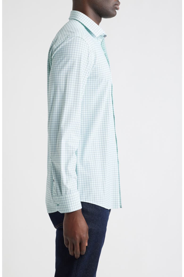 XC Motion Performance Knit Button-Up Shirt, Alternate, color, GREEN WINDOWPANE