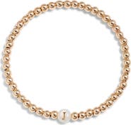 Nashelle Mother of Pearl Initial Beaded Bracelet