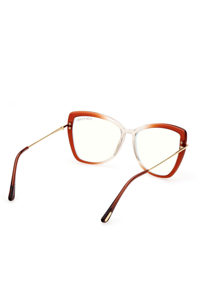 TOM FORD 55mm Butterfly Blue Light Blocking Glasses, Alternate, color, 