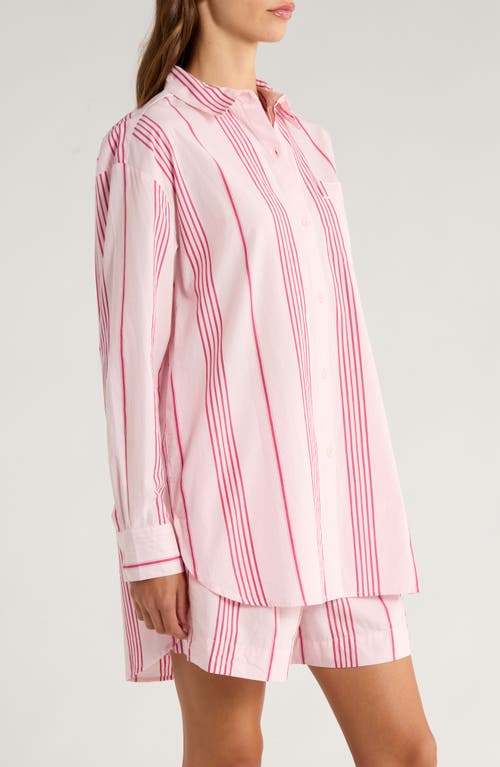 Nordstrom Oversize Stripe Cotton Short Pajamas In Pink