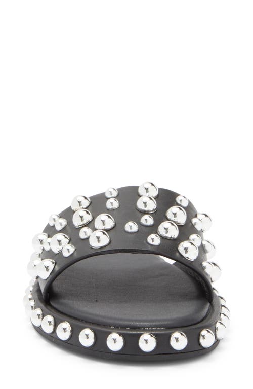 Steve Madden Rubee Stud Slide Sandal In Black