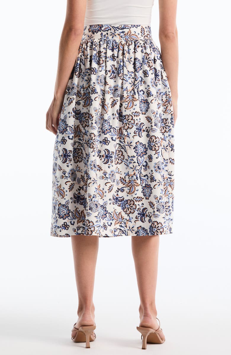 Laundry by Shelli Segal Bow Tie Midi Skirt, Alternate, color, Star White