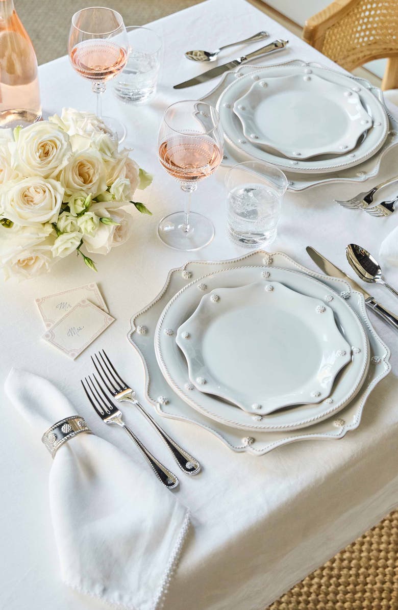 Juliska Set of 4 Berry Scallop Linen Napkins, Alternate, color, White