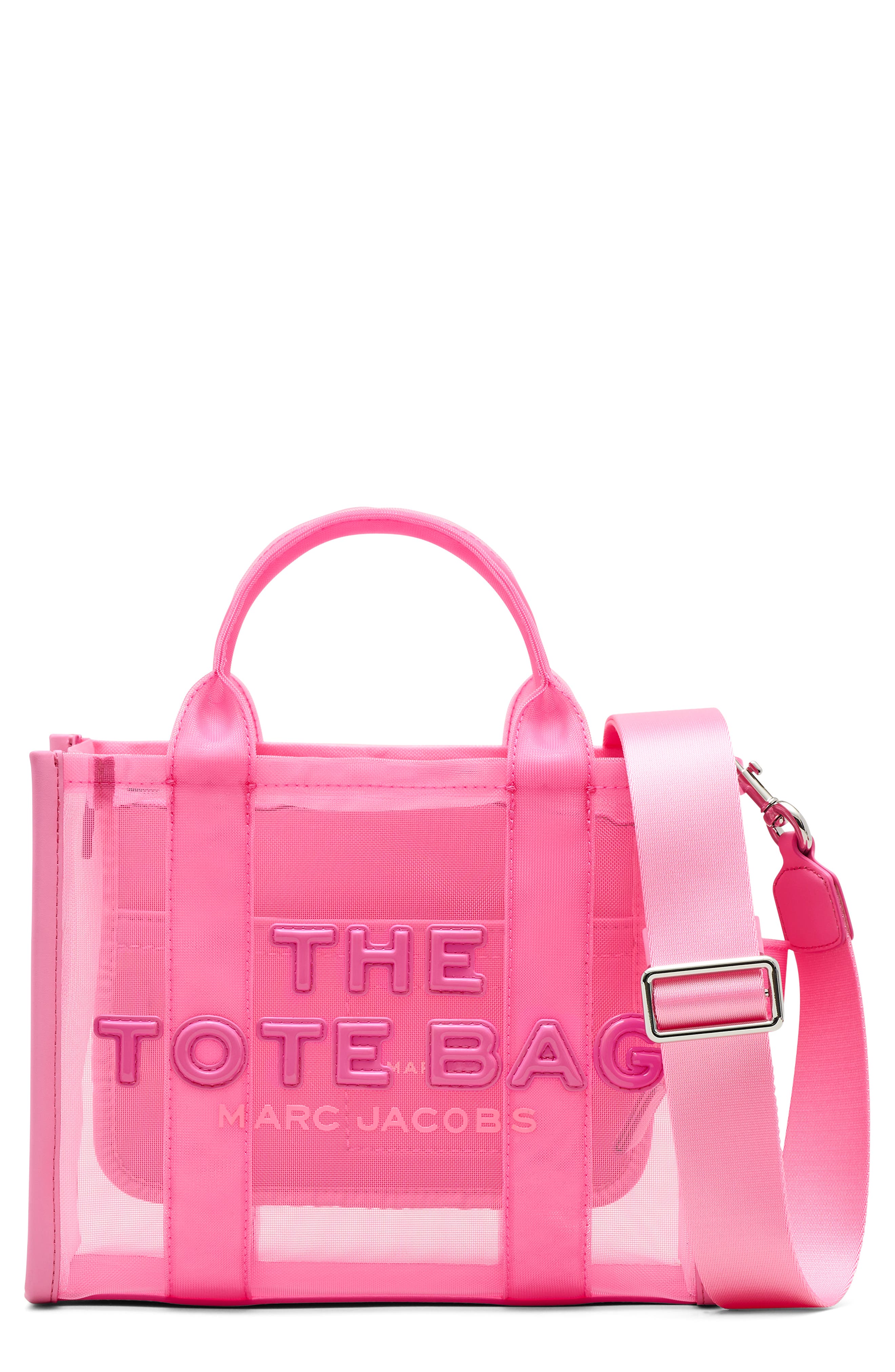 The Small Mesh Tote Bag, Main, color, CANDY PINK