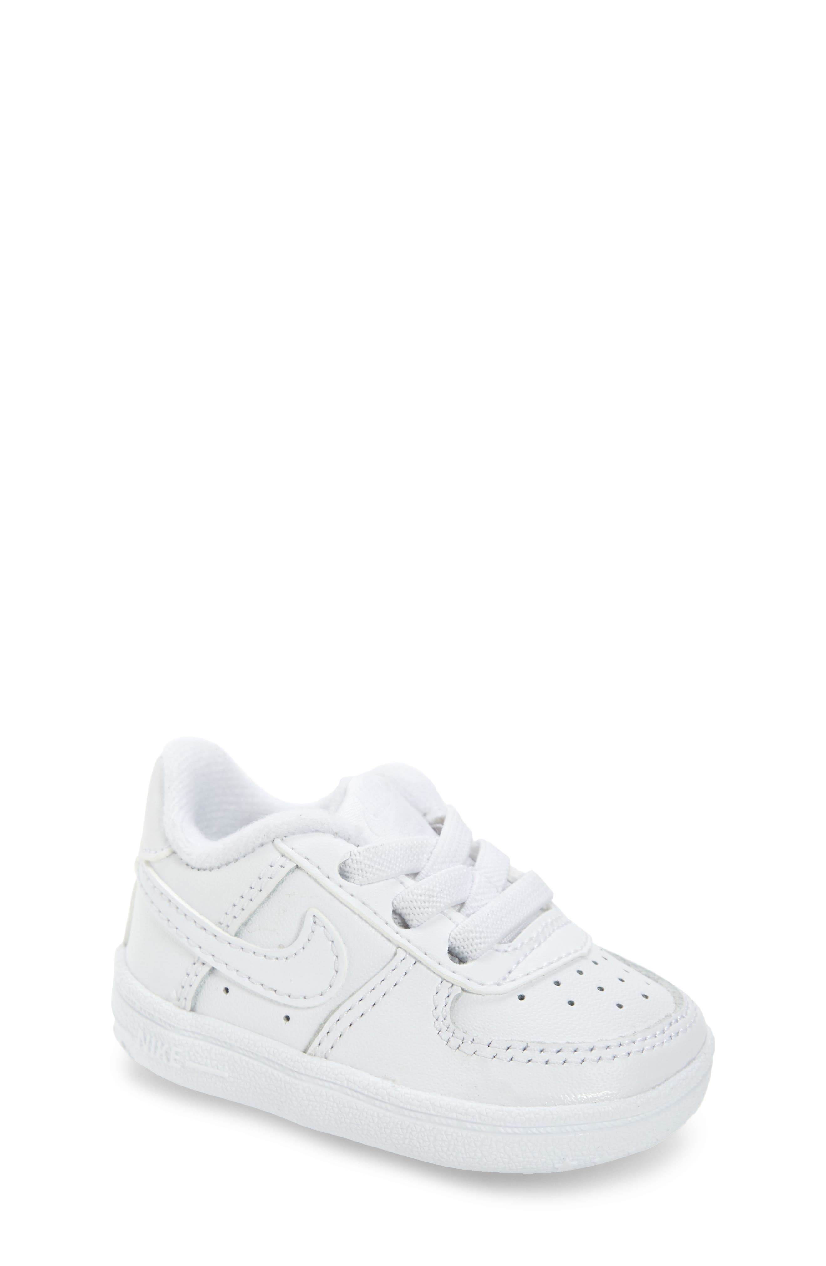 Nike Force 1 Crib Shoe, Main, color, White/ White