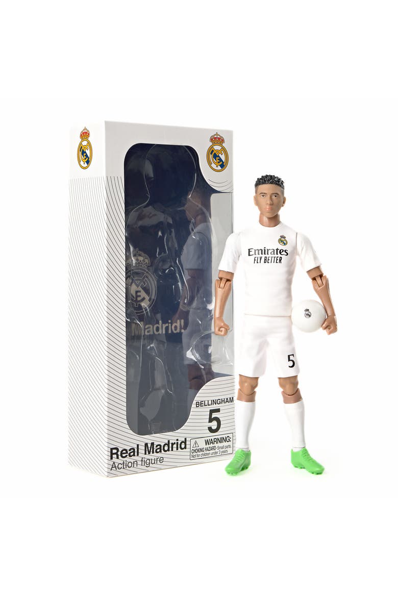 SOCKERS Real Madrid CF Jude Bellingham 8" Collectible Soccer Action Figure, Main, color, White