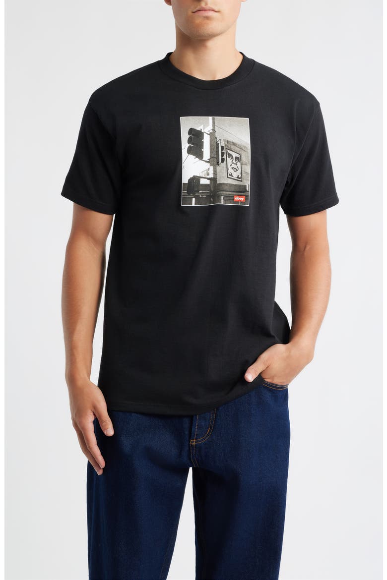 Los Angeles Photo Graphic T-Shirt, Main, color, BLACK