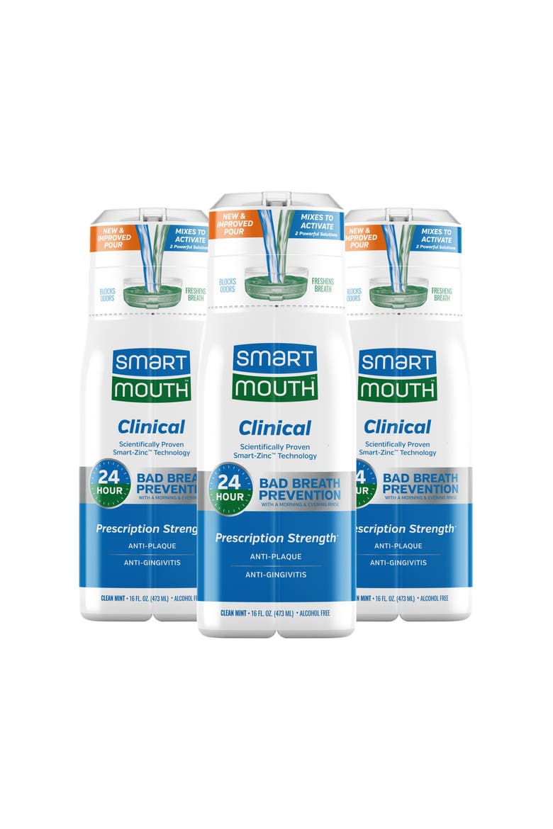 Clinical Activated Zinc Ion Mouthwash Clean Mint 16 fl oz 3 Pack Clean Mint Flavor, 16 fl oz, Main, color, Clean Mint