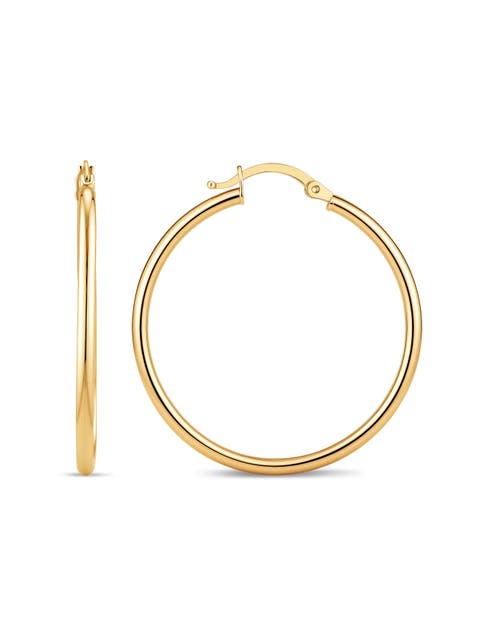 Classic Hoop Earrings in 14K Gold, 30mm
