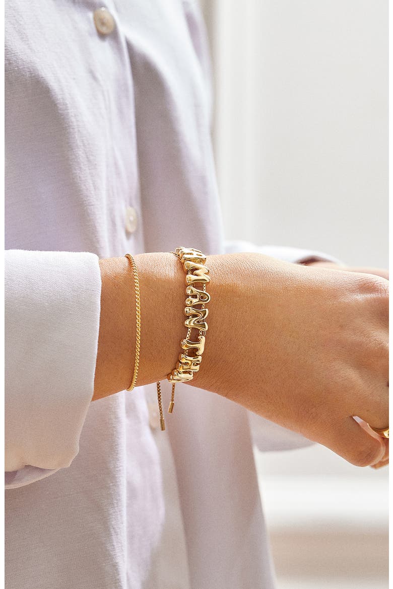 Bubble Double Strand Custom Slider Bracelet, Alternate, color, GOLD