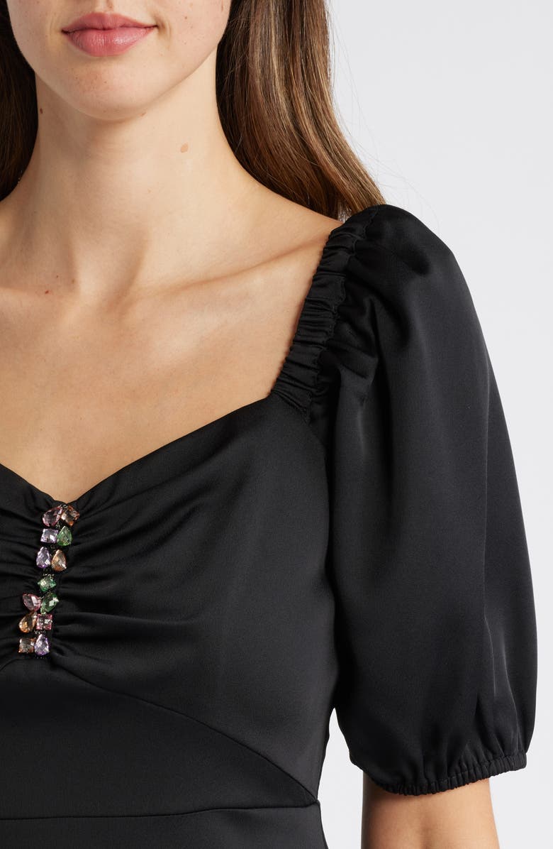 Anne Klein Jewel Puff Sleeve Midi Dress, Alternate, color,