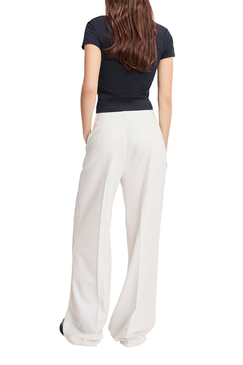 Essential Wide Leg Suiting Pants, Alternate, color, CHESTNUT PIN STRIPE