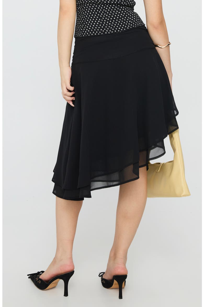 Evanescence Asymmetric Skirt, Alternate, color, BLACK