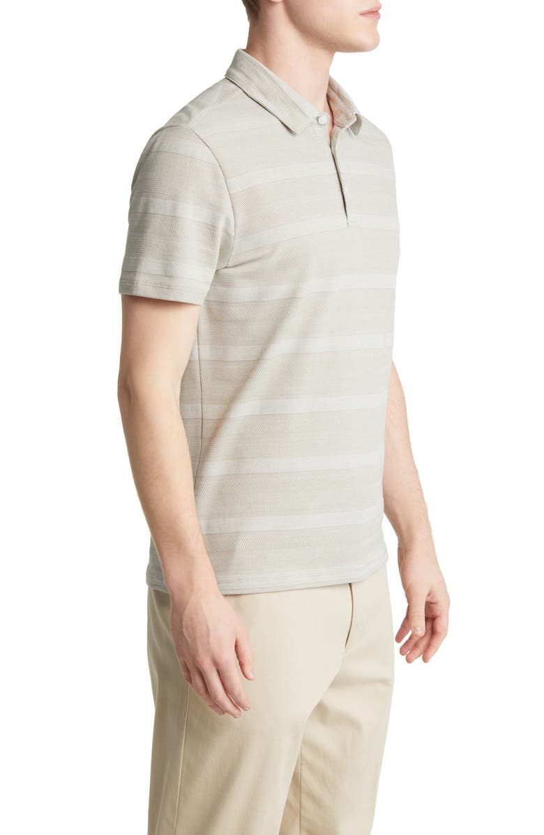 Robert Barakett Rocky Stripe Quarter Zip Cotton Polo, Alternate, color,