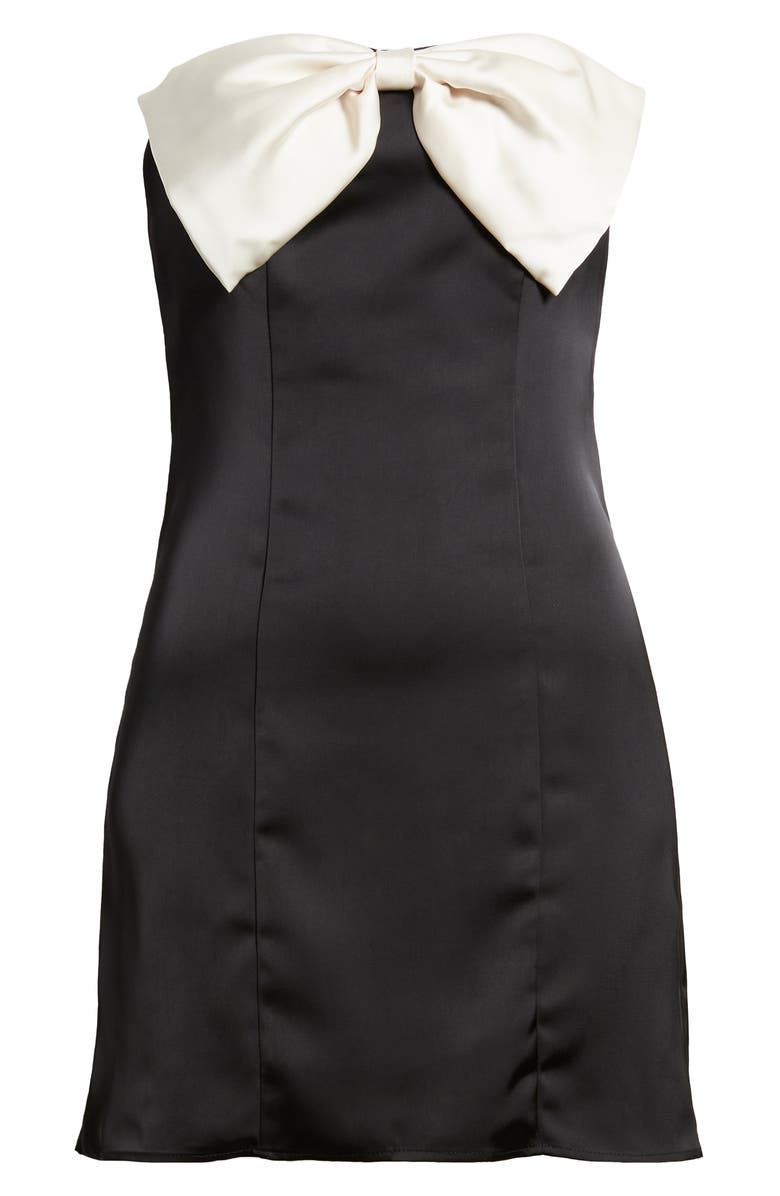 Princess Polly Kesy Bow Strapless Minidress, Alternate, color, Black