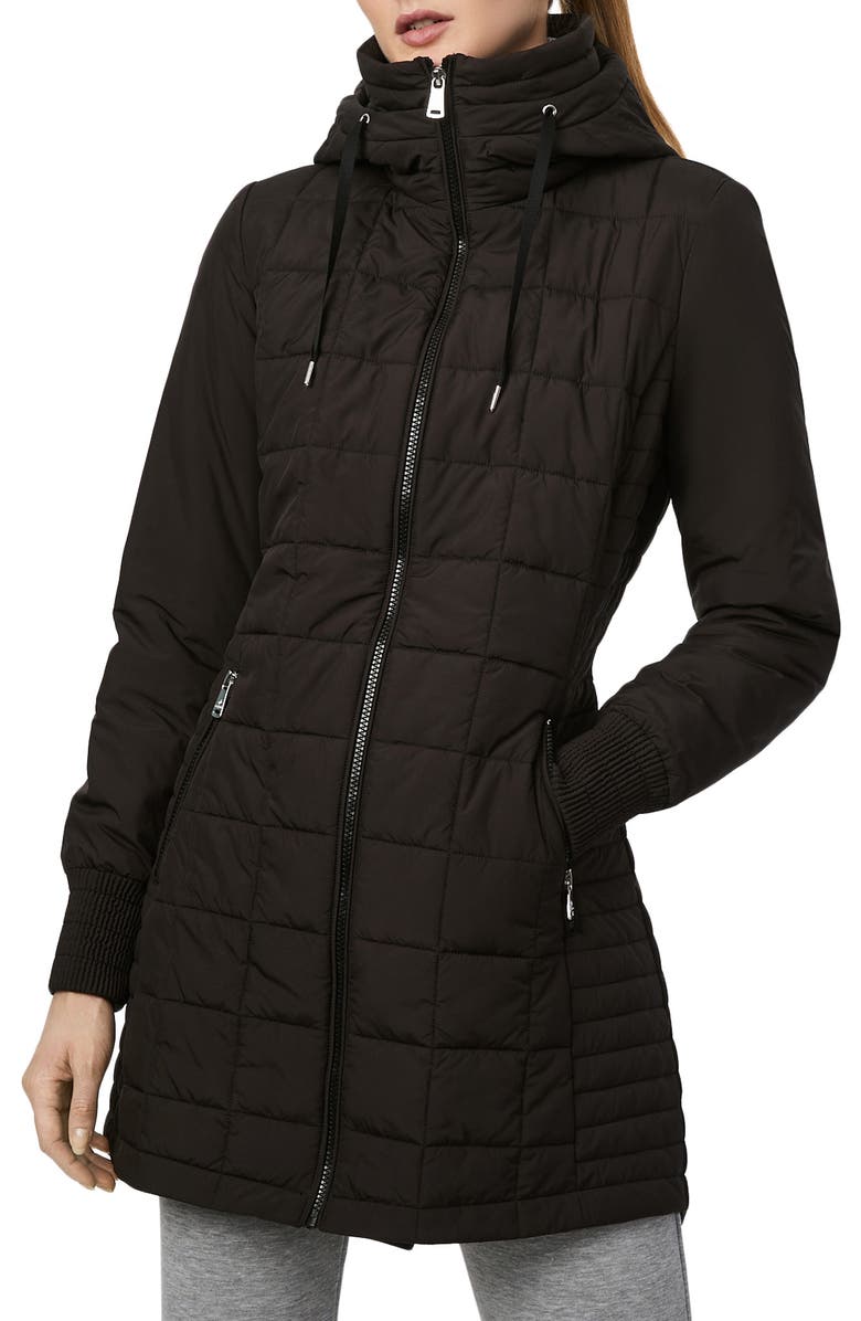 Bernardo Water Resistant Puffer Hooded Jacket & Tote, Main, color,