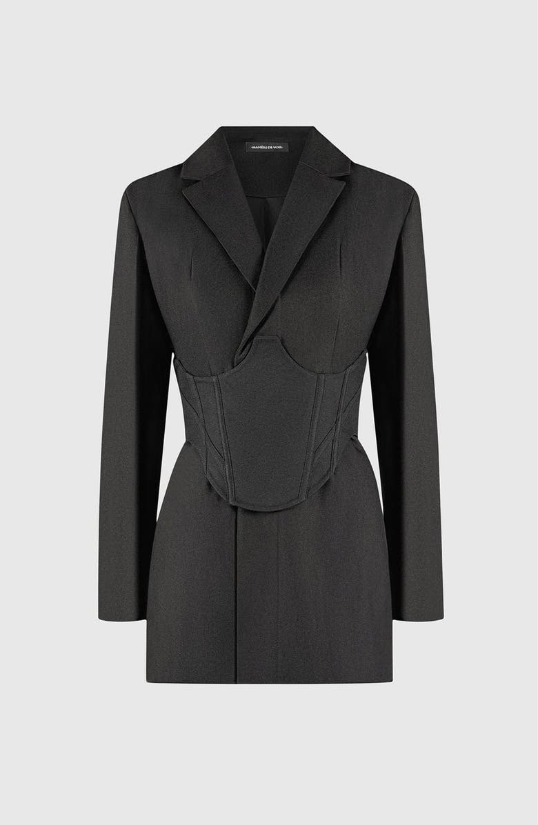 Manière De Voir Tailored Blazer Dress with Reversible Corset, Main, color, 