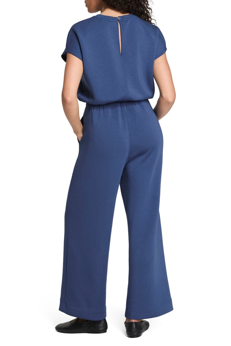 AirEssentials® Cap Sleeve UPF 50+ Cinched Jumpsuit, Alternate, color, FADED INDIGO