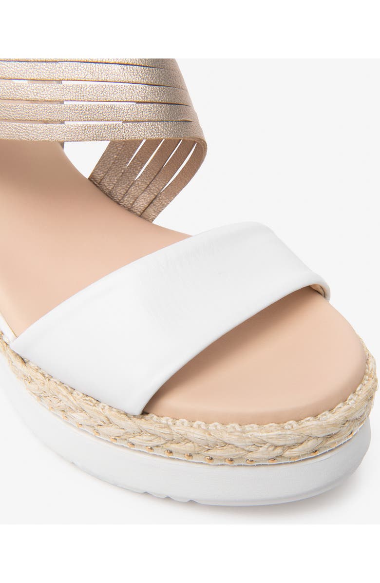 NeroGiardini Platform Wedge Sandal, Alternate, color, White/ Gold