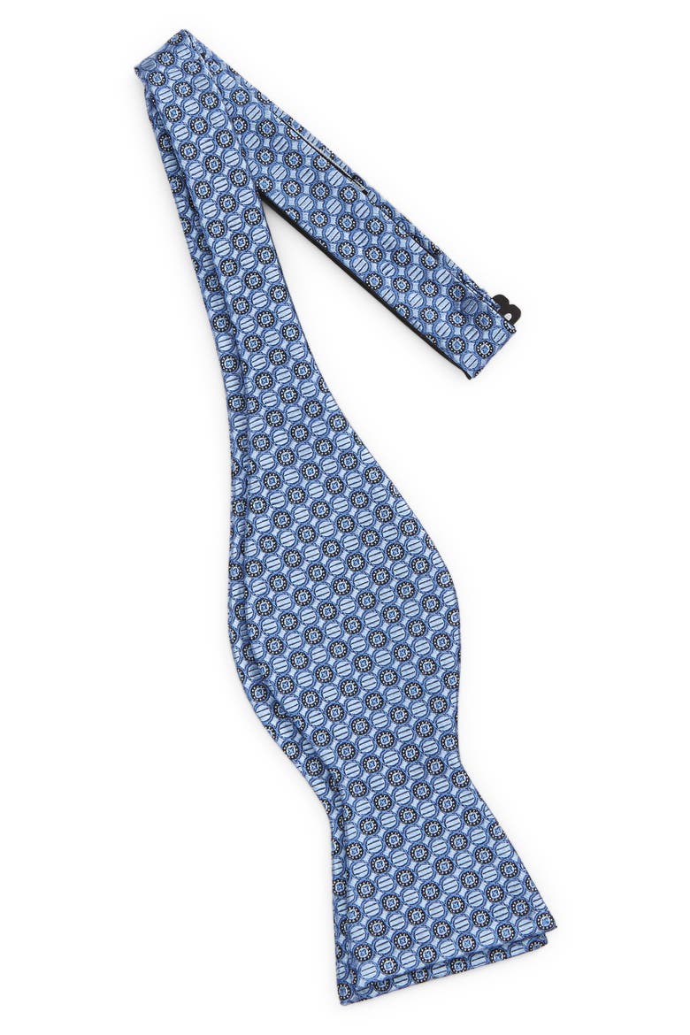 Neat Medallion Silk Bow Tie, Alternate, color, LIGHT BLUE