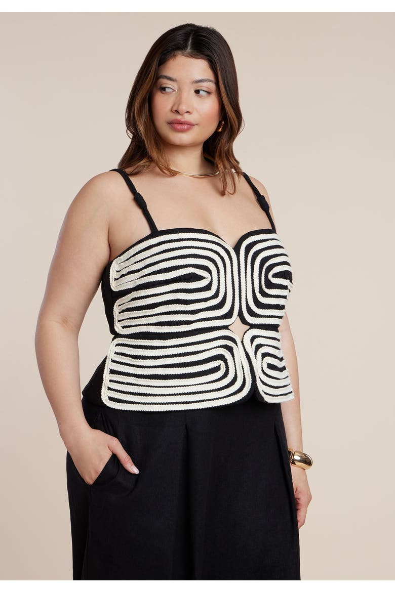 Embroidered Pleated Jumpsuit, Alternate, color, BLACK ONYX