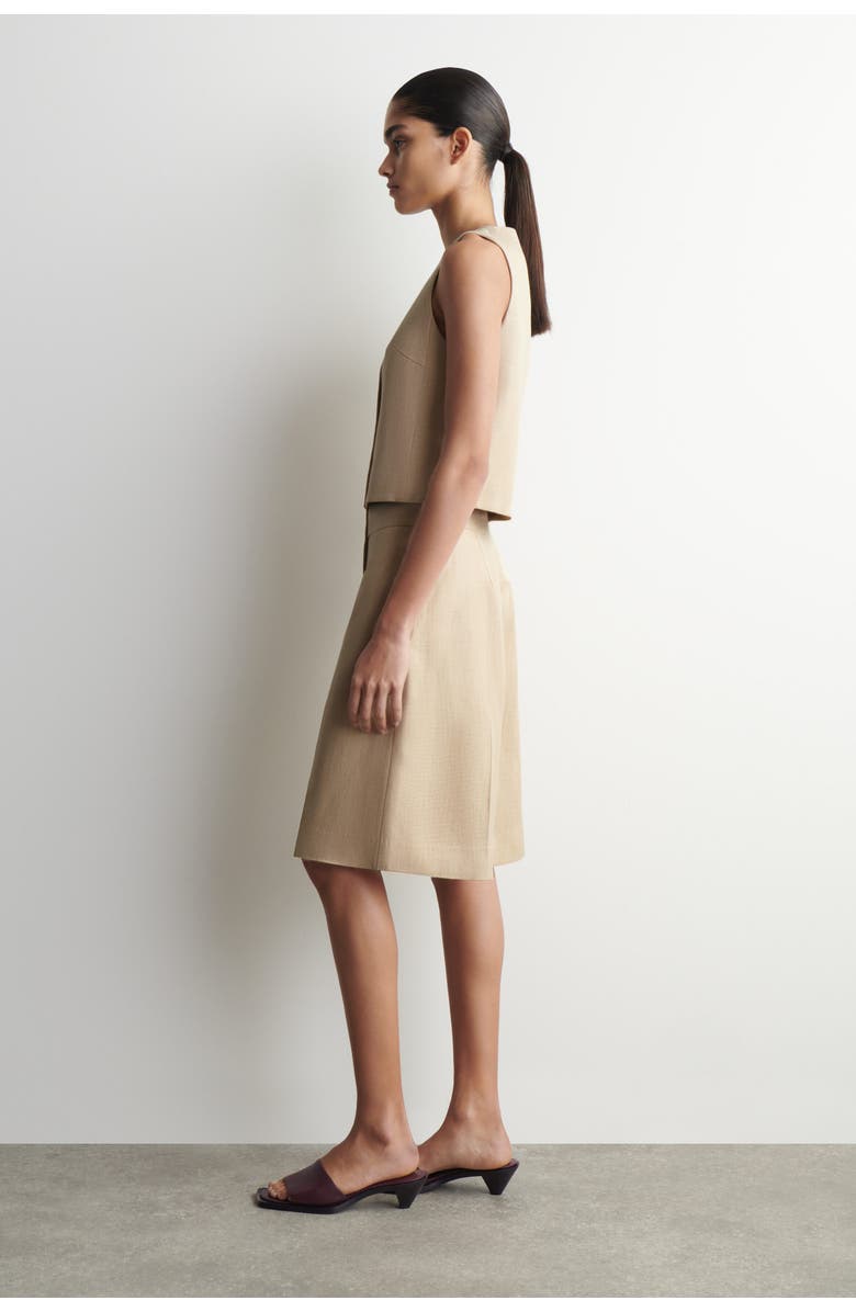 COS Longline Tailored Shorts, Alternate, color, Beige