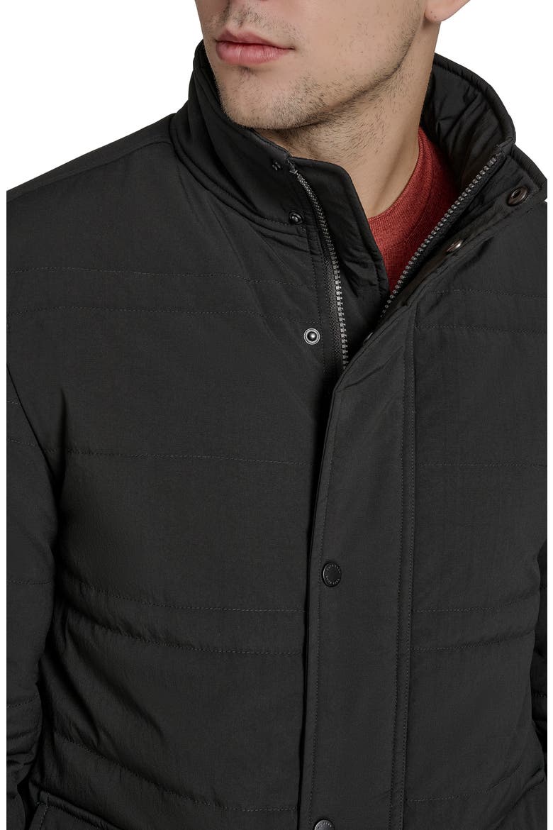Stretch Crinkle Quilted Jacket, Alternate, color, BLACK