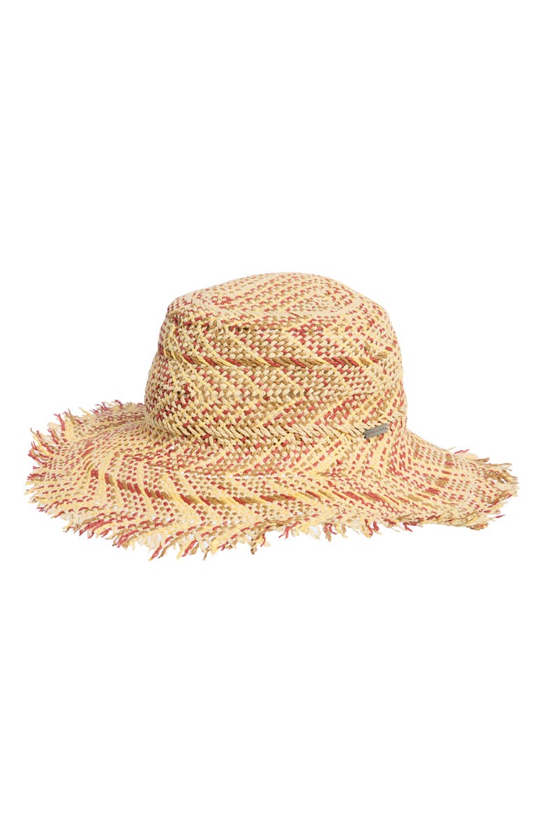 Steve Madden Coley Coastal Chevron Straw Hat, Alternate, color, Soft Multi