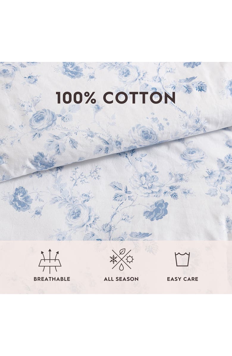 Laura Ashley Belinda Cotton Comforter Set, Alternate, color, Chambray Blue