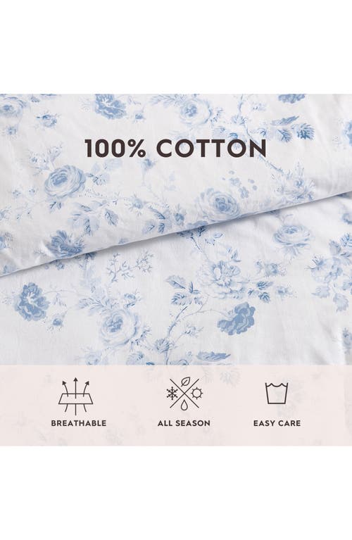 Laura Ashley Belinda Cotton Comforter Set In Chambray Blue