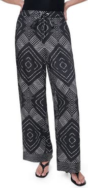 DKNY Scarf Print Wide Leg Pants