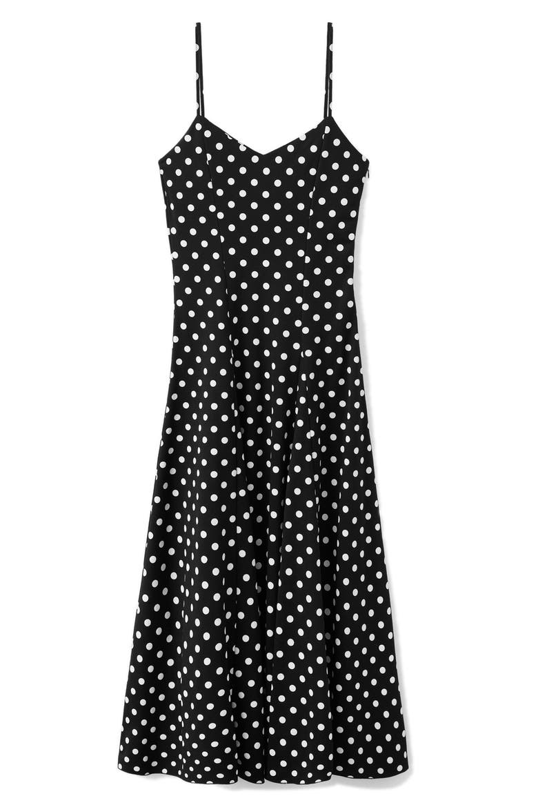 Dot Sleeveless Maxi Dress, Alternate, color, BLACK