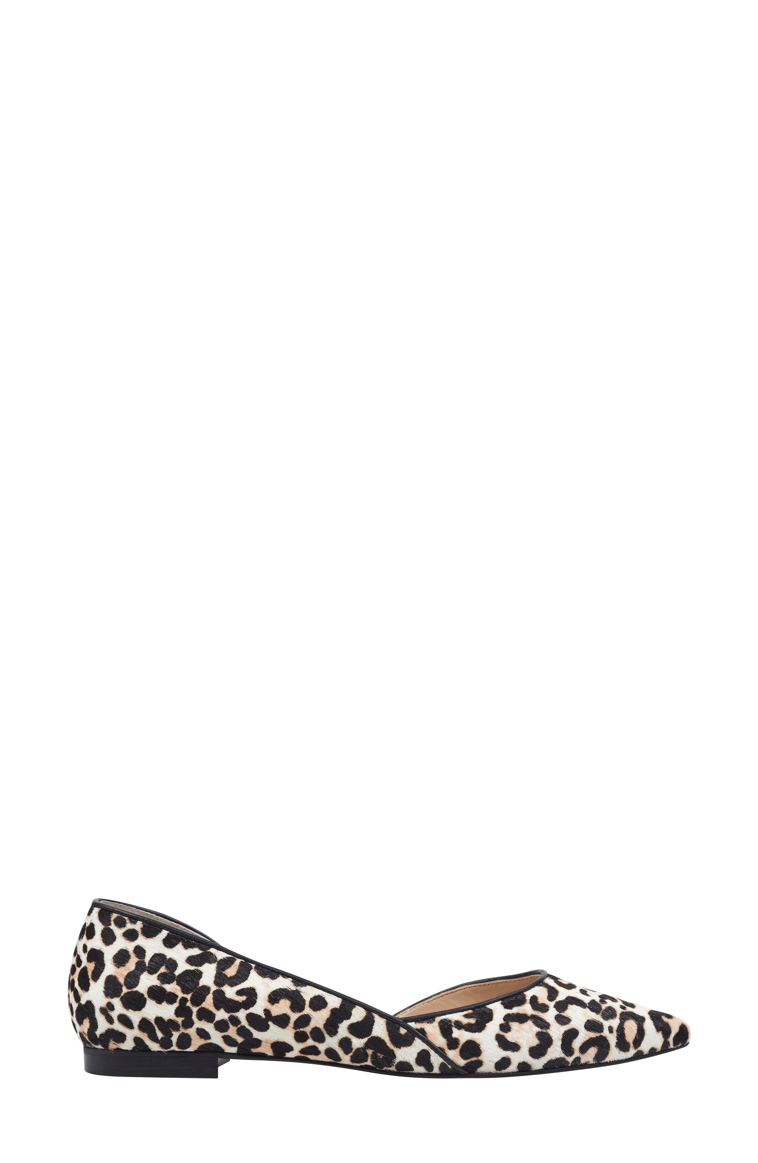 Sunny Genuine Calf Hair Flat, Alternate, color, WHITE LEOPARD CALF HAIR