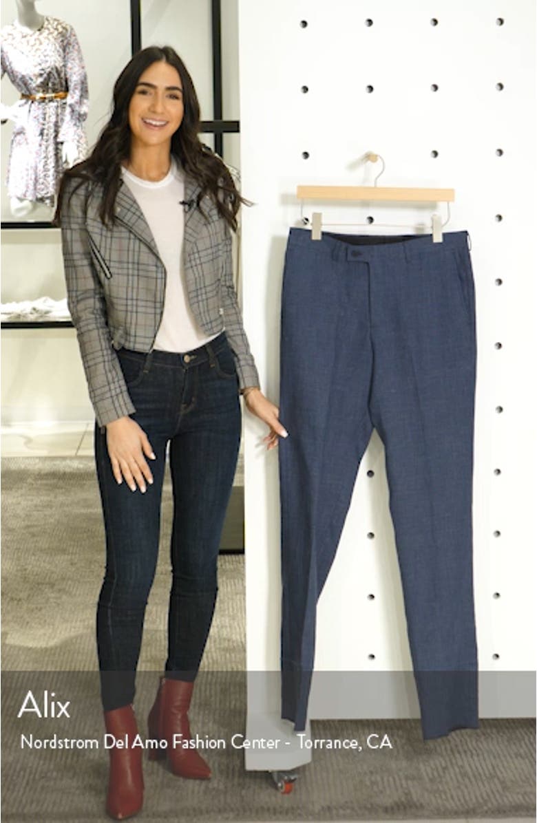 Flat Front Mélange Linen Trousers, sales video thumbnail