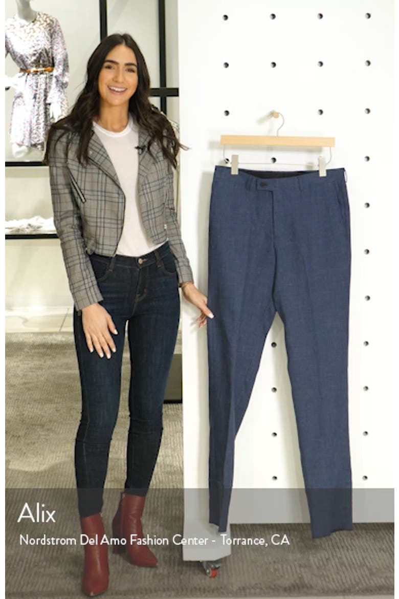 Flat Front Mélange Linen Trousers video