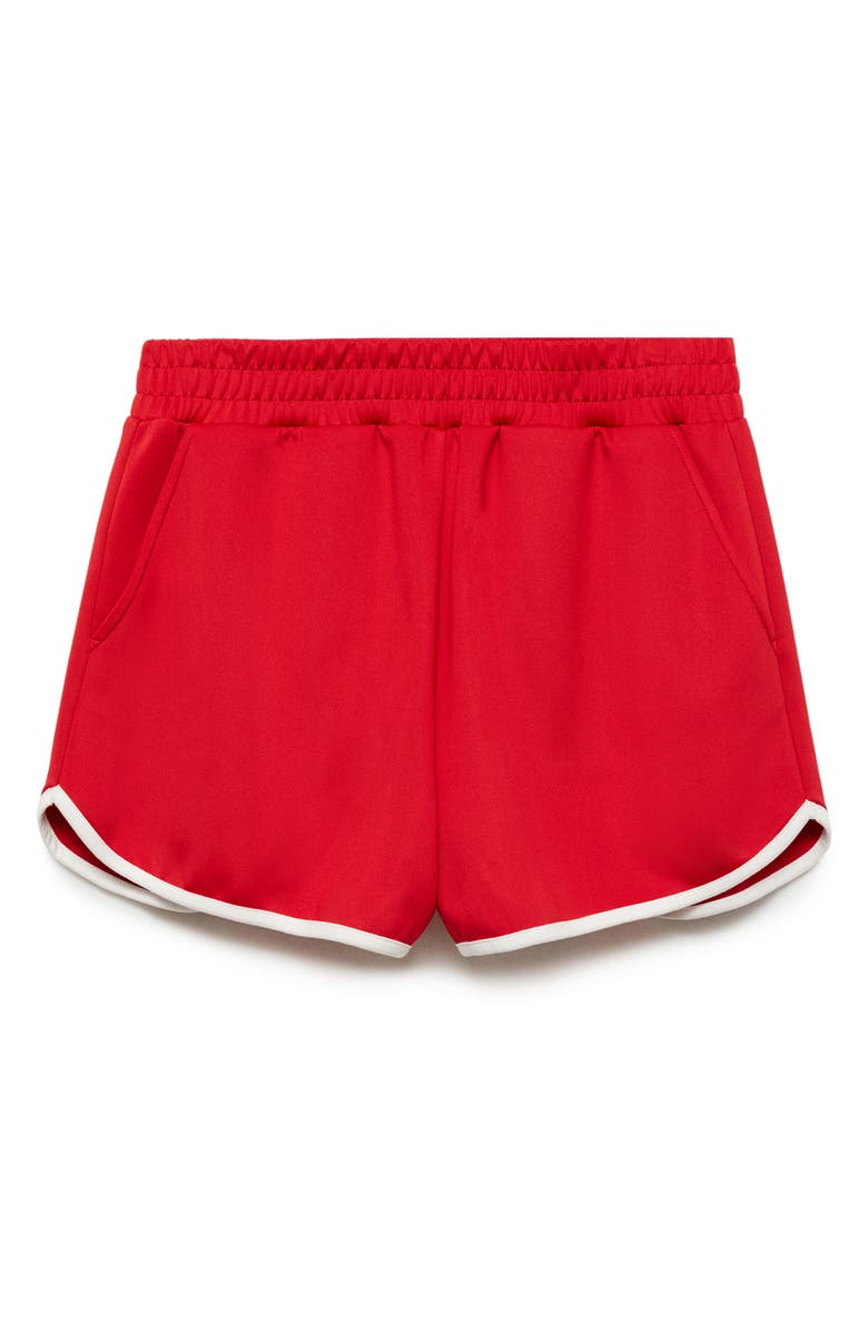 MANGO Contrast Trim Dolphin Hem Shorts, Main, color, 