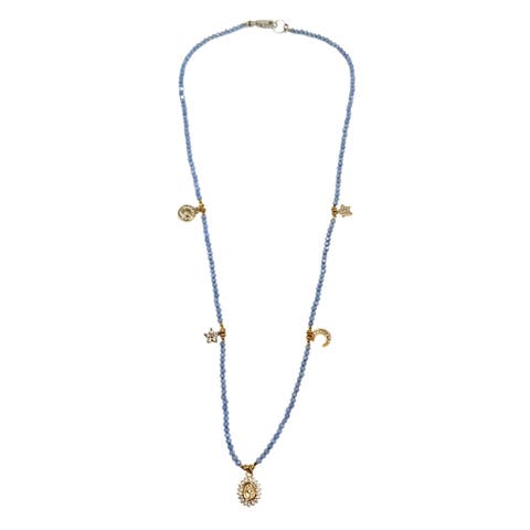 Pale VIolet Blue  Charm Necklace