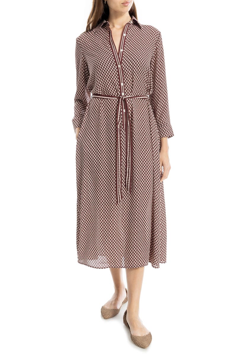 MAX STUDIO Cuffed Sleeve Midi Shirtdress, Alternate, color, 