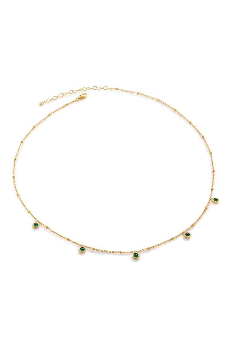 Mini Green Onyx Choker Necklace, Main, color, YELLOW GOLD